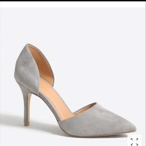 NWOT/NWOB J Crew Grey Suede D'Orsay Heels